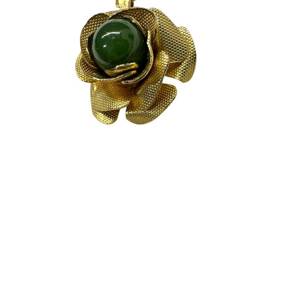 Green and Gold Floral Necklace - Picture 3 of 7